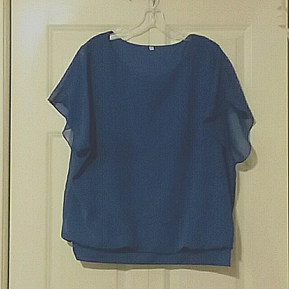 Simply Blue Flowy Blouse